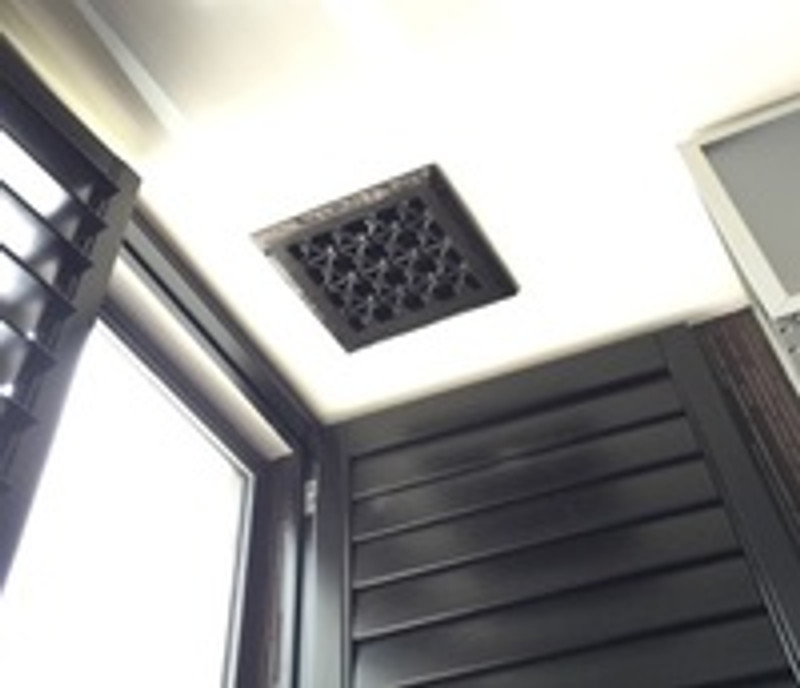 Iron Ring Vent Cover Grille In Oil Rubbed Bronze. Before and After Iron Ring Vent Cover Grille In Oil Rubbed Bronze. Before and After