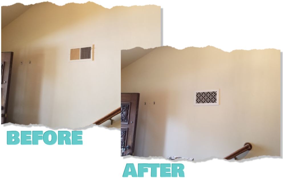 How to remove an old register and install a new register. A difficult installation.