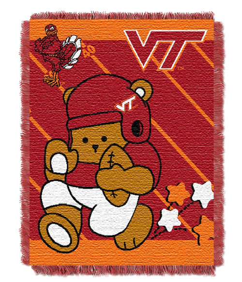 Virginia Tech OFFICIAL Collegiate "Half Court" Baby Woven Jacquard Throw