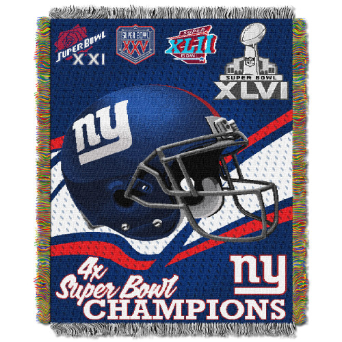 NY Giants OFFICIAL National Football League, Commemorative 48"x 60" Woven Tapestry Throw by The Northwest Company
