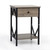 Set of 2 Nightstand Industrial End Table with Drawer, Storage Shelf and Metal Frame for Living Room, Bedroom, XH