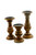 Pillar Shaped Wooden Candle Holder, Set of 3, Brown