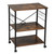 Simple Wood Kitchen Cart with 3-Tier Storage Space, Movable Microwave Stand with 10 Hooks - Brown and Frosted Black XH