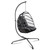 Swing Egg Chair with Stand Indoor Outdoor Wicker Rattan Patio Basket Hanging Chair with C Type bracket , with cushion and pillow Banned from selling on Amazon.(Black New arrivals within 10 days)