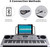 JMFinger 61 Keys Electronic Keyboards Portable Piano Keyboard for Beginners Set with Full Size Lighted Keys, Built-In Speakers, Microphone, OTG Cable, Music Stand, Keyboard Stand and Bench, Silver