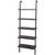 5-Shelf Wood Ladder Bookcase with Metal Frame, Industrial 5-Tier Modern Ladder Shelf Wood Shelves XH