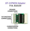 Easily adapt any SoundTraxx 21PNEM decoder to an NMRA 9-Pin DCC "quick plug" equipped model. This adapter can also be used with SoundTraxx 9-Pin JST power harness (p.n. 810069) to create a universal-style decoder.