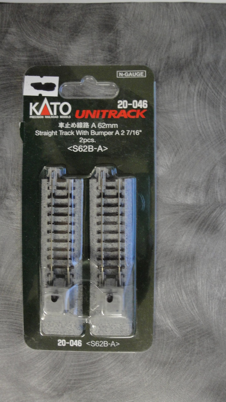 Kato 20064 2-5/6" 66mm Illuminated Straight Track C w/ Bumper N Scale 