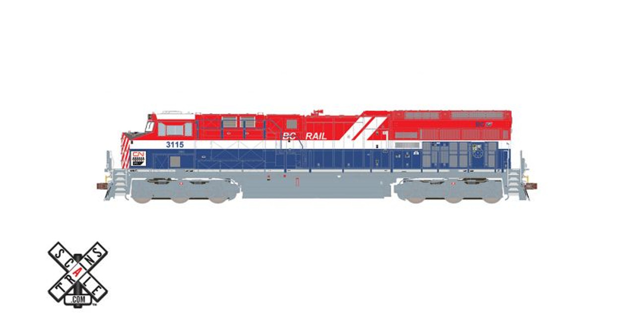 Scaletrains SXT33185 GE ET44AC GEVO, Canadian National/BC Rail Heritage #3115 - ESU v5.0 DCC and Sound HO Scale