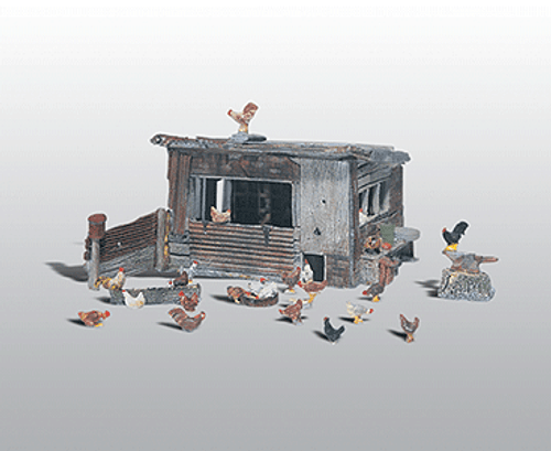 Woodland Scenics 215 Scenic Details(R) -- Chicken Coop - Kit - 2-1/2 x 1"  6.4 x 2.5cm HO Scale