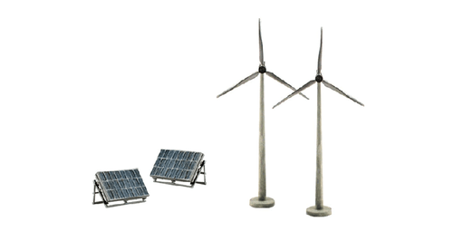 Woodland Scenics 4448 Alternative Energy - Scene-A-Rama(R) -- 2-Each: Wind Turbines & Solar Panels A Scale