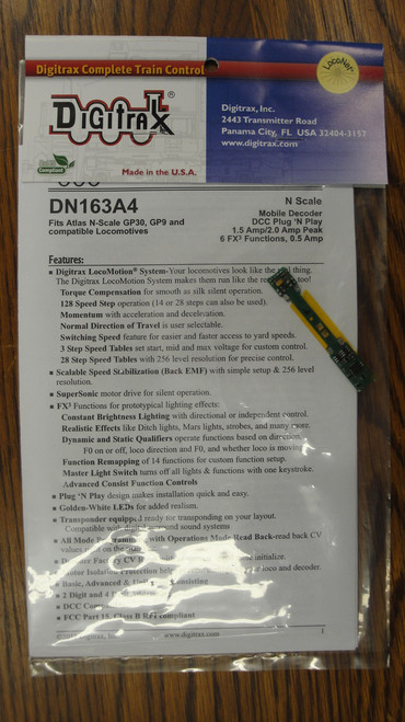 Digitrax DN163A4 N Scale Mobile Decoder