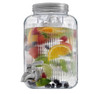 One Gallon Glass Fluted Drink Dispenser with Stainless steel faucet and lid.