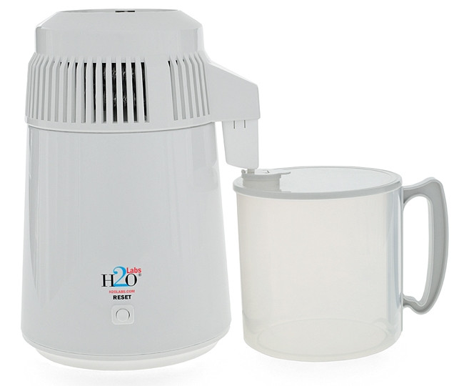 Distillatore D'Acqua In Acciaio Inox H2oLabs Con Caraffa In Vetro - Rimozione Efficace Dei VOC - Ideale Per Uso Domestico, Prodotto Best-in-Class