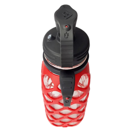 Meshbottle with Glass Straw - Red Meshbottle with Glass Straw - Red