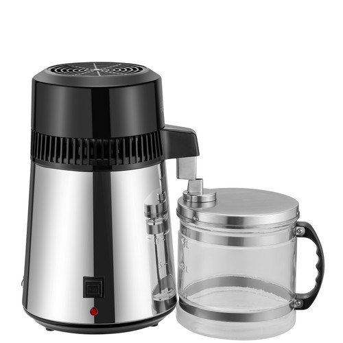 Econostill 1.1 Gallon Stainless-Steel Home Countertop Water Distiller with Glass Collection Container 1 Year Supply Kit