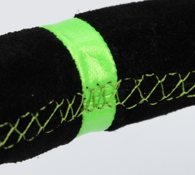 NRG Reinforced Steering Wheel 350mm/3in. Deep Blk Suede/ Neon Green Stitch w/5mm Matte Black Spoke - RST-036MB-S-GN NRGRST-036MB-S-GN NRG