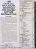 1985 Cadillac Brougham, Eldorado and Seville Service Information Table of Contents