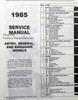 GMC Heavy Duty Truck Service Manual 1985 Table of Contents