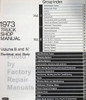 1973 Ford Truck Bronco Bus Shop Manual Table of Contents Volume 3 and 4 Body and Electrical