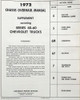 1972 Chevrolet Series 40-60 Series Truck Supplement Overhaul Manual
