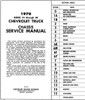 1970 Chevy Chevrolet Truck Chassis Service Manual Models 10-60 Table of Contents