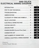 2003 Toyota Celica Wiring Diagrams Table of Contents