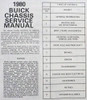 1980 Buick Chassis Service Manual Table of Contents