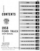 1958 Ford Truck Shop Manual Table of Contents