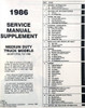 1986 GMC Medium Duty Truck Service Manual Supplement 