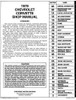 1979 Chevrolet Corvette Shop Manual Table of Contents