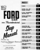 1957 Ford Car and Thunderbird Shop Manual Table of Contents