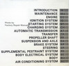 1995 Toyota Land Cruiser Repair Manual Table of Contents