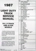 1987 Chevrolet 10-30 Series Light Duty Truck Service Manual Table of Contents
