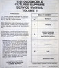 1991 Oldsmobile Cutlass Supreme Service Manuals Table of Contents 2