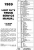1989 Chevrolet C-K Pick-Up Truck Service Manual Table of Contents