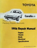 1986 Toyota Corolla FR Repair Manual