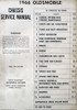 1966 Oldsmobile Chassis Service Manual Table of Contents