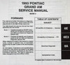 1993 Pontiac Grand Am Service Manual Volume 1, 2