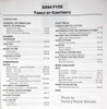 2004 Ford F150 Workshop Manual Table of Contents