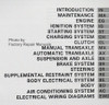 1994 Toyota Paseo Repair Manual Table of Contents