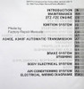 1994 Toyota Previa Repair Manual Supplement Table of Contents