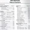 2007 Ford Mustang Workshop Manual Table of Contents 2