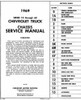 1969 Chevy Chevrolet Truck Chassis Service Manual Models 10-60 Table of Contents