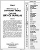 1969 Chevy Chevrolet Truck Chassis Service Manual Models 10-60 Table of Contents