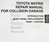 Toyota Matrix Repair Manual For Collision Damage Table of Contents