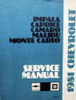 1981 Chevrolet Impala Caprice Camaro Malibu Monte Carlo Service Manual