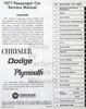 1977 Chrysler Plymouth Dodge Service Manual Table of Contents 1