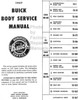 1957 Buick Body Service Manual Table of Contents