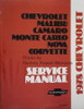 1978 Chevrolet Malibu Camaro Monte Carlo Nova Corvette Factory Service Manual